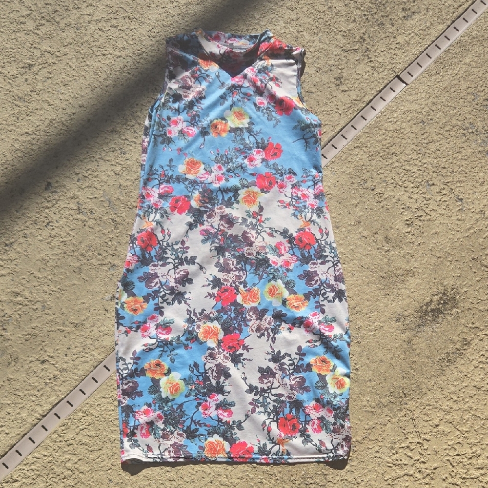 Floral Sleeveless Dress - Multicolor